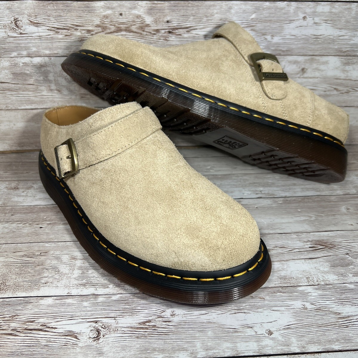 Dr Martens Isham Slip-0n Shoe Clog Mule (M11, W12) Desert  display picture 1