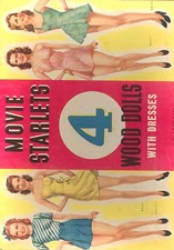 VINTGE UNCUT 1940S 4 MOVIE STARLETS PAPER DOLL ~SAALF~ORG SZ ~LASER REPRODUCTIN 