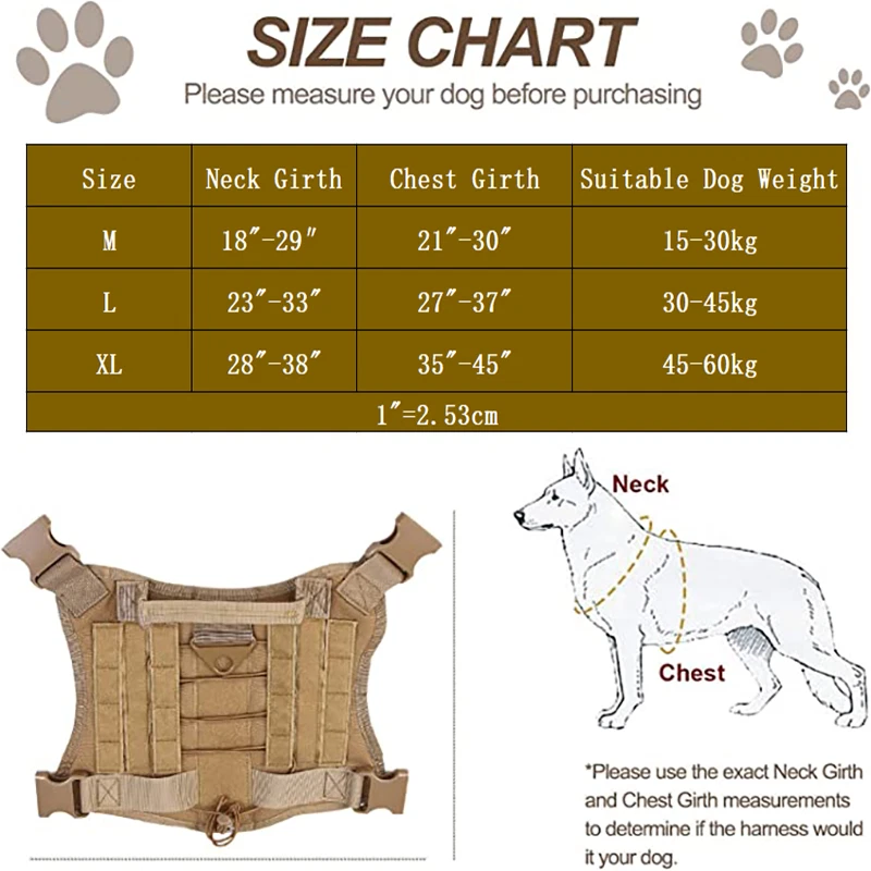 Тактический жилет для собаки США рабочая собака военный ремень с ручкой без вытягивания большой - Изображение 2 из 4