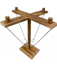 Ring toss games Hook Toss Game Wooden Square Black 4 Player Skill Table Top