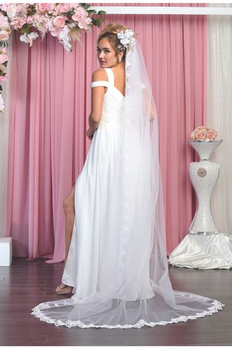 Elegante vestido largo de boda marfil - Imagen 3 de 3