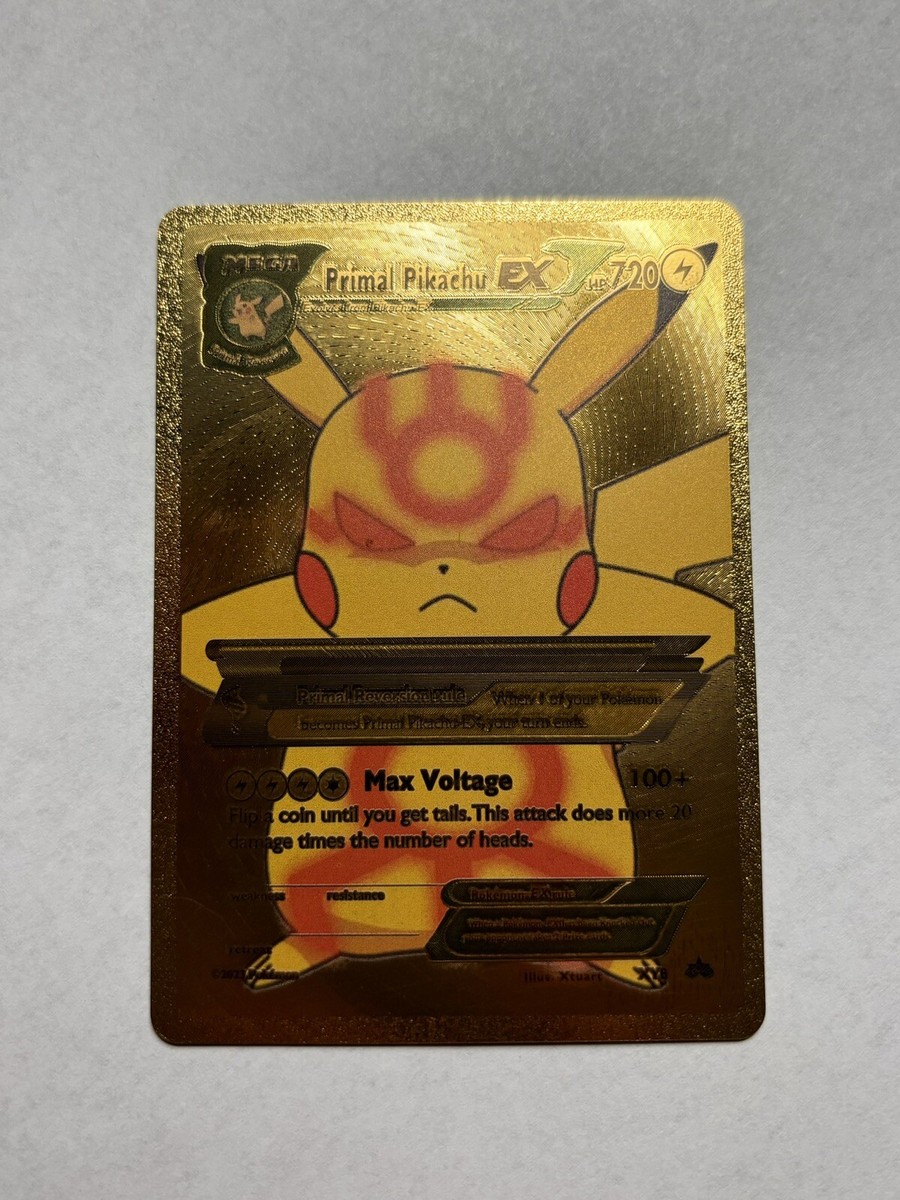 Primal Pikachu EX XY8 Gold Foil HP 720 Rare Fan Art NM/M | eBay Primal Pikachu EX XY8 Gold Foil HP 720 Rare Fan Art NM/M | eBay