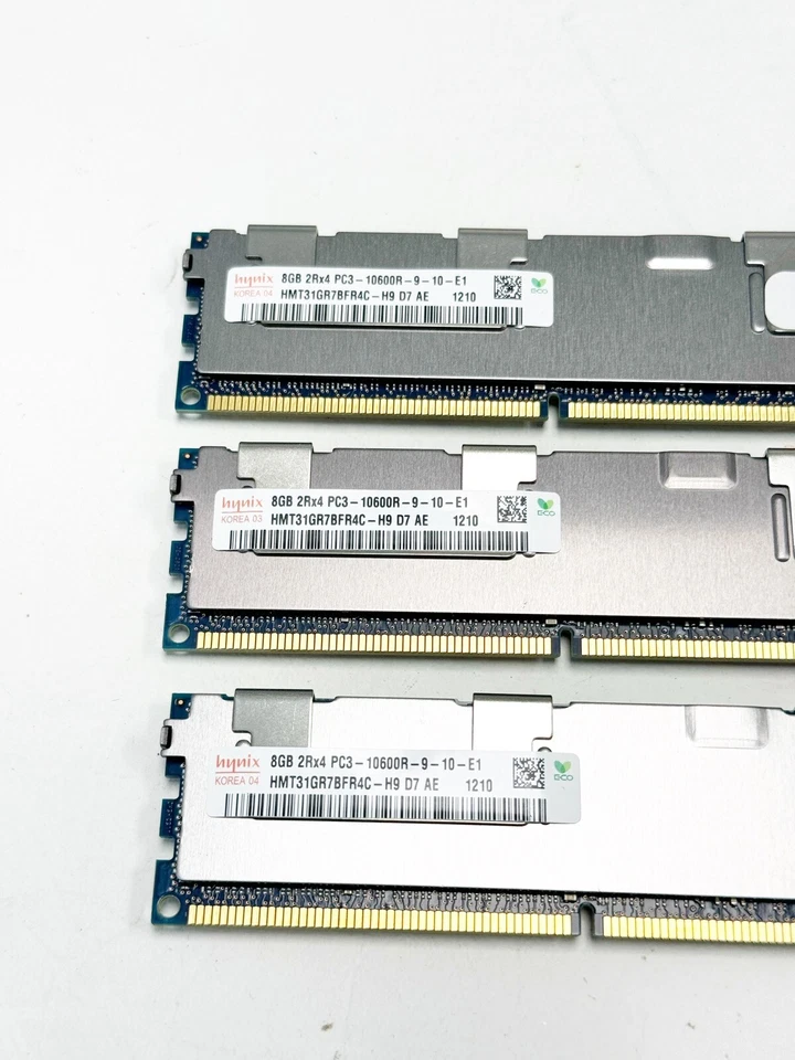 Hynix 24GB (3x8GB) PC3 10600R DDR3 2RX4 ECC Server Memory - (HMT31GR7BFR4C-H9) - Image 2 of 3