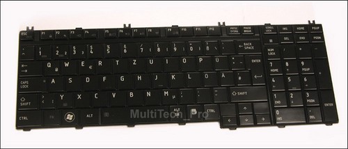 Orig DE Tastatur Toshiba Satellite L500 L500D A500 A505 P500 Series - Glänzend - - Afbeelding 2 van 2