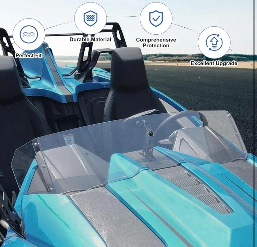 前挡风玻璃适用于 Polaris Slingshot Ripper 系列 S SL SL SLR GT LE 2015-2024 — 第 2/2 张图片