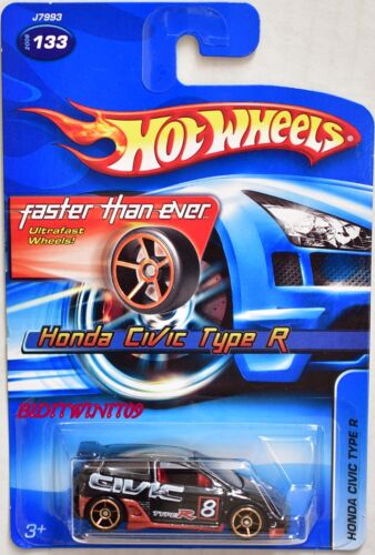 HOT WHEELS 2006 HONDA CIVIC TYPE R BLACK #133 FTE - Picture 1 of 1