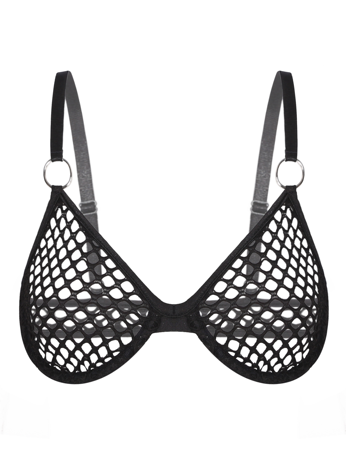 Women's Sexy Hollow Out Bra Top Mesh Unlined Balconette Underwire  Non-Padded Bra