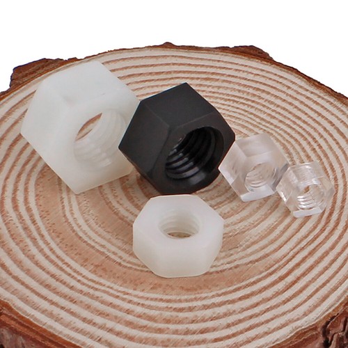 Transparent Nylon Sechskantmutter extrafeine Gewindesteigung M2 M2,5 M3 M4 M5 M6 - M20 - Bild 2 von 3