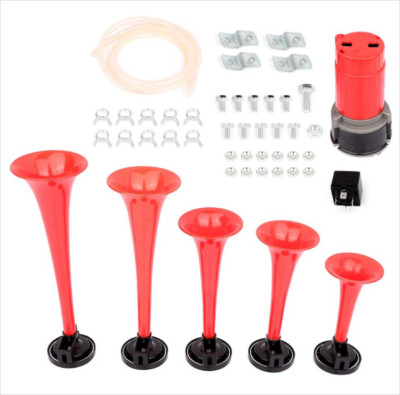 Dixie Musical 5 Red Plastic Trumpet Air Horn Dukes of Hazzard General Lee Kit