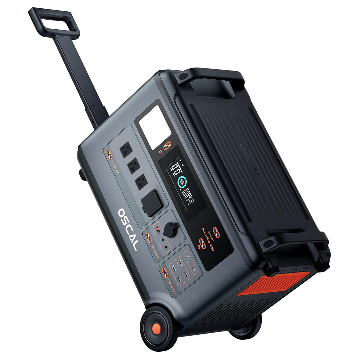 OSCAL Portable Power Station 3600Wh LiFePO4 Solar Generator 3000W