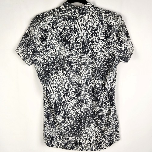 Katies Womens Blouse Size L 14 Black White Monochrome Square Neck Office Work - Picture 2 of 10