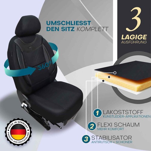 Fundas de asiento de coche Prime adecuadas para Infiniti QX50 desde 2009-2018 (negro) | NUEVO - Imagen 2 de 12