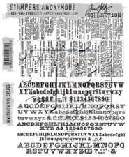 Tim Holtz Stampers Anonymous "NEWSPRINT & TYPE" Rubber Cling Stamp Set