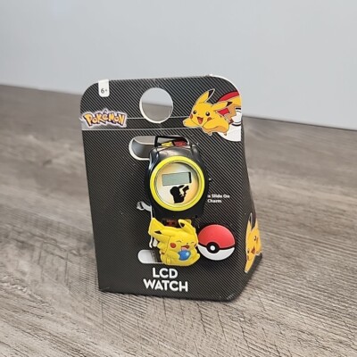 Pokemon Pikachu Plastic LCD Watch for Kids Printed Band Slide On Charm New