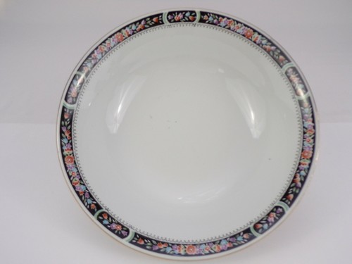 Remington Red Sea Fine China Large Serving Bowl Floral Black Border Gold Rim b23 - Imagen 2 de 7