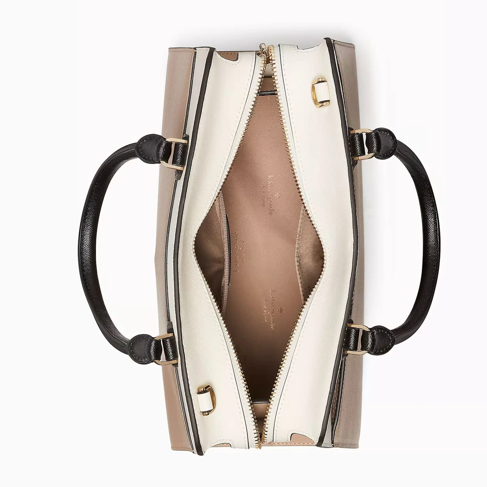 KATE SPADE Borsa a tracolla Madison Colorblock in pelle saffiano nocciola tostata nuova con etichetta $429 vendita al dettaglio