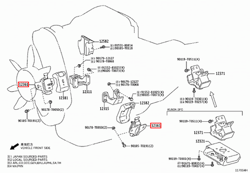 Genuine Hilux KUN35 KUN26 KUN25 2KD 2.5 Diesel 1KD 3.0 Diesel Front Engine Mount - Picture 12 of 12