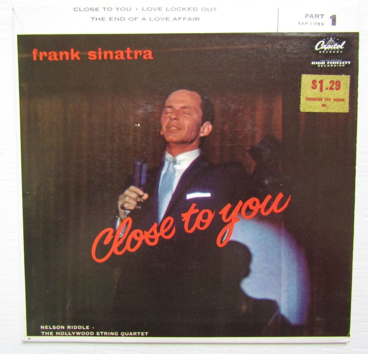 Vintage 45 RPM Capitol Records Frank Sinatra Close to You EAP 1 