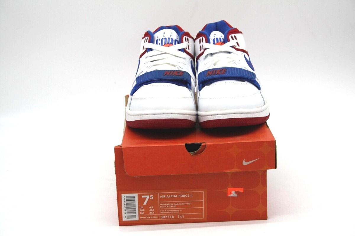 NIKE AIR ALPHA FORCE II 307718-141 WHITE ROYAL BLUE-VARSITY RED