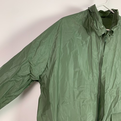 Vintage PVC Sportsman's Choice Green Full Zip Raincoat Rain Jacket Medium - Picture 2 of 7
