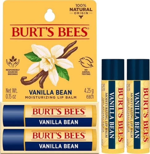 Burt's Bees Vanilla Bean Moisturizing Lip Balm 0.15oz - Pack of 2 - Picture 2 of 10