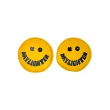 KC HiLiTES Cover; Retro 6" Vinyl Yellow w/ Black "KC DAYLIGHTER" Smiley Face