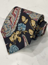 Vintage Don Loper Beverly Hills Paisley 100% Italian Silk Tie Made in USA 56 x 4