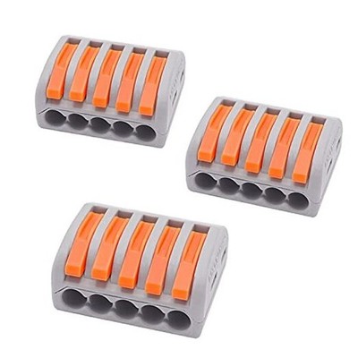  25 Pcs 5 Port Lever Nut Conductor Compact Wire Connectors Fast 25PCS PCT-215