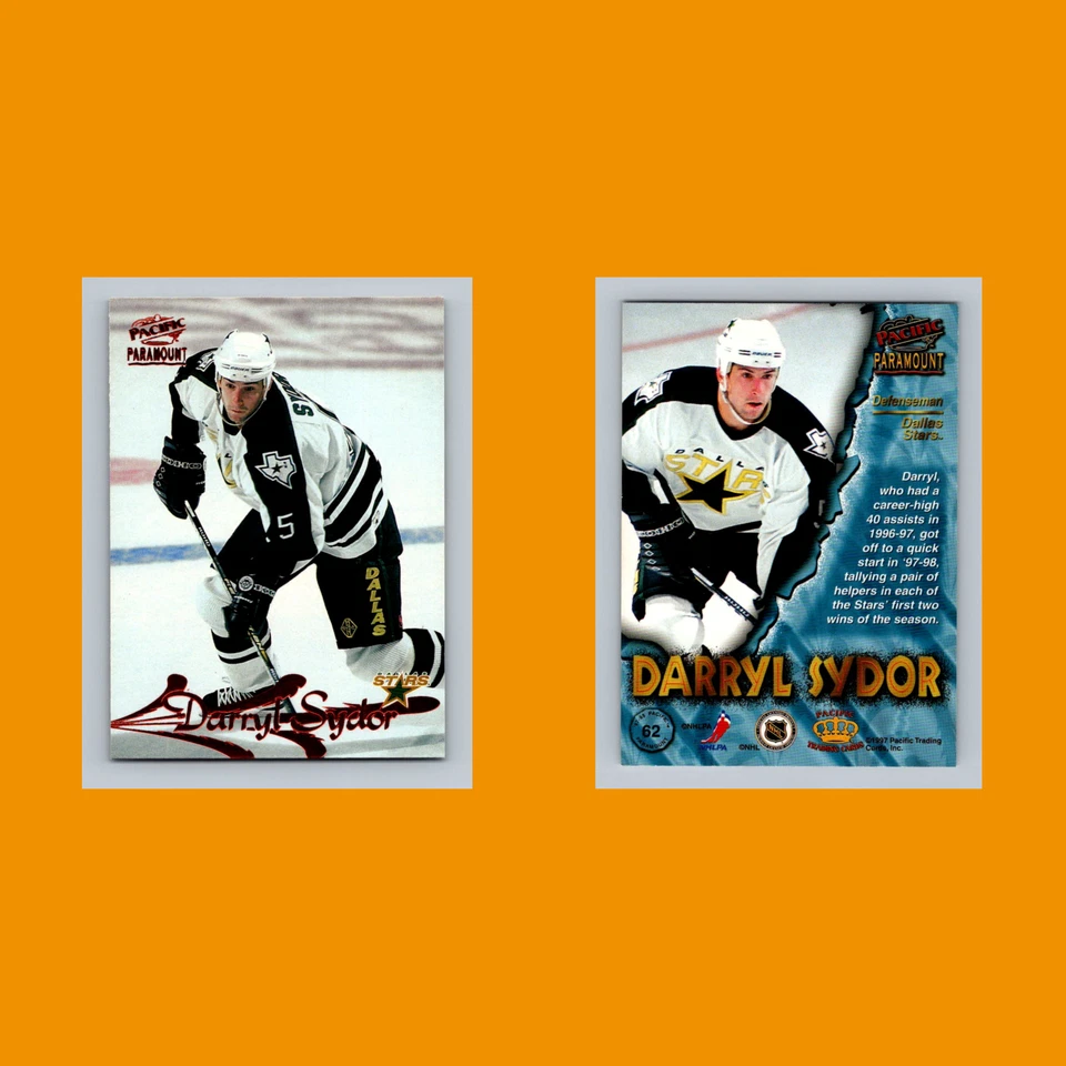 Darryl Sydor #62 1997-98 Pacific Paramount Copper Dallas Stars Hockey Card NHL - Image 3 of 3