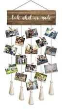Boho Hanging Macrame Photo Display Wall Hanging with 16 Clips T-49 