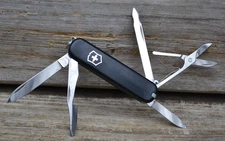 Genuine Retired Victorinox Executive Swiss Army Black 74MM Multi-Tool Knife