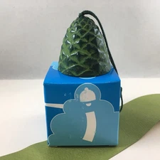 Japanese Furin Wind Chime Bell Nambu Cast Iron Green Pine Cone Made in Japan