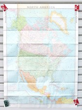 Japanese Vintage! North America Map / US, CANADA, etc. Japanese and English 1982