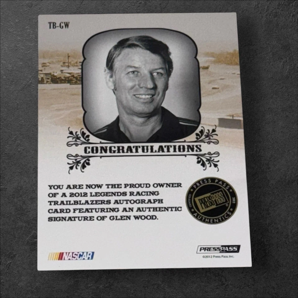 Glen Wood PACK PULLED signed card TRAILBLAZERS 2012 PRESS PASS LEGENDS #20/25 - Image 2 of 2