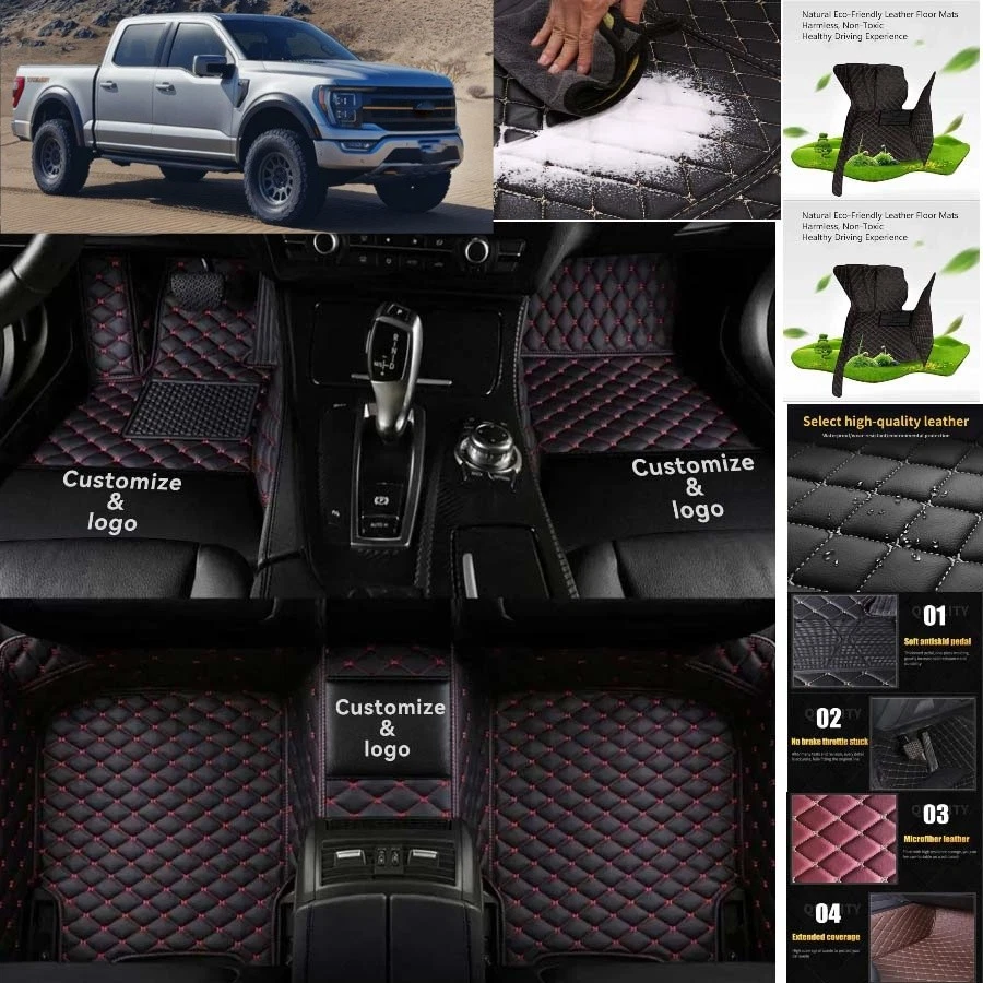For Ford F150 Crew Cab Car Floor Mats Anti-Slip Carpets Handmde Liners Foto 4 de 4
