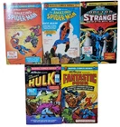 Vintage DC Marvel Comic Pocket Book Lot 5 Spiderman Hulk Fantastic Four 1970s
