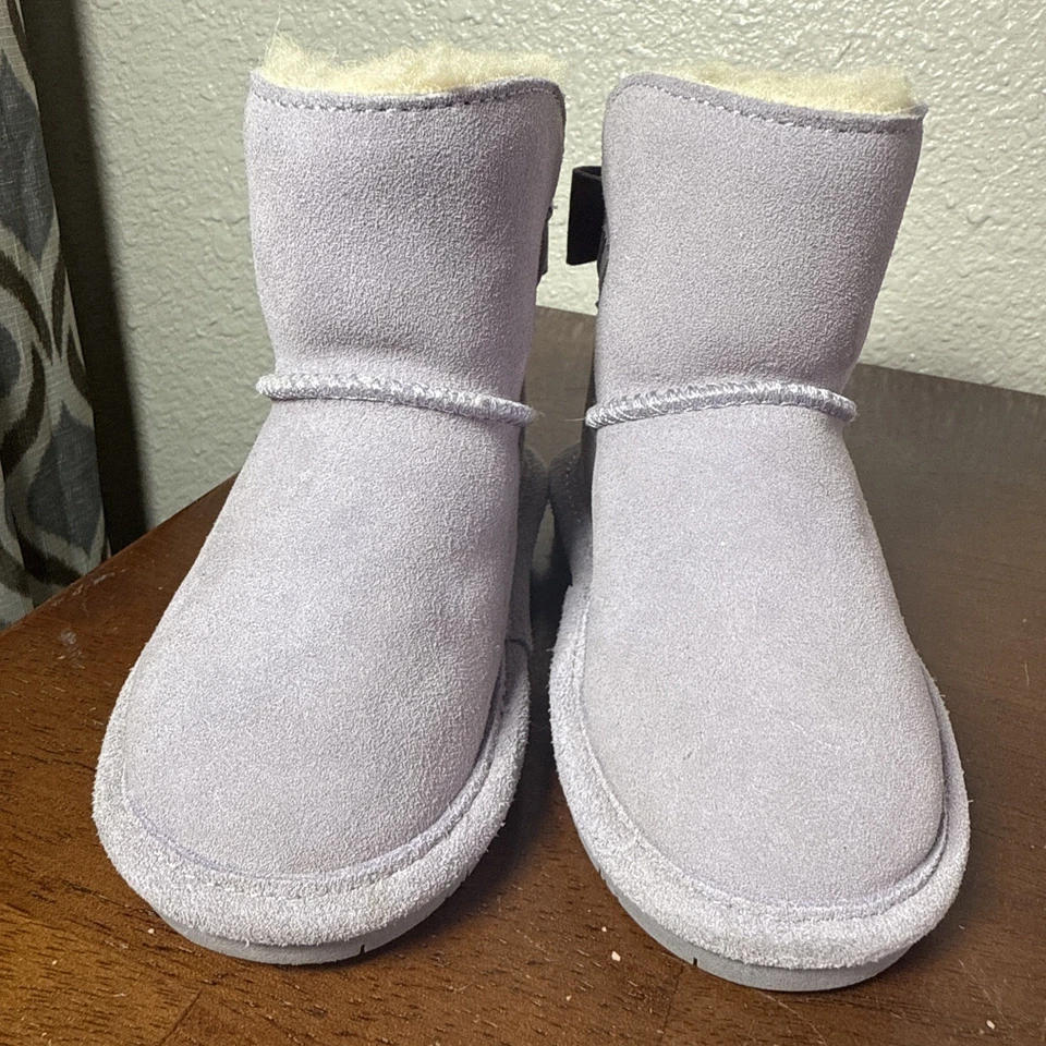 Bearpaw Niñas Angelina Shearling Botas Niño Pequeño Talla 7 Lavanda Púrpura Pull On Foto 4 de 4