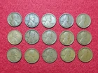 1915 D Denver Lincoln Wheat 1c Cent Lot Of 15 Coins Mixed Grades