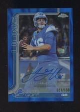 2025 Topps Chrome Blue Lava Jared Goff Lions AUTO 51/150