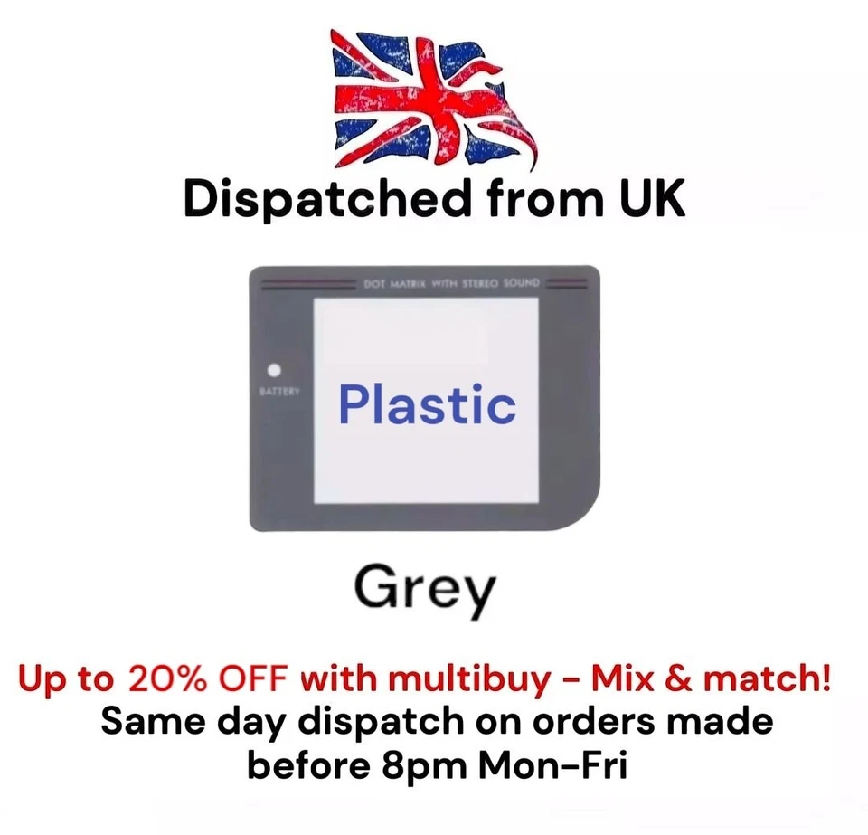 Nintendo Game Boy/Gameboy (DMG-01) Replacement Screen Lens - Original Grey Style