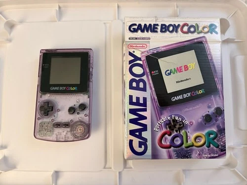 Nintendo Game Boy Color Atomic Purple 100% Complete In Box Tested Handheld