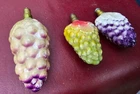 Antique Christmas Lights milk glass 3 Bulbs Milk Glass Grapes