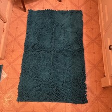 Bathroom Rugs Sets 2 Piece, Chenille Bath Mat Set - Teal 17 x 24  20 x 32