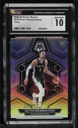 2023-24 Mosaic Rookies Silver Prizm Victor Wembanyama CGC 10 Gem Mint Rookie RC