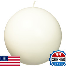 4 Inch White Unscented Sphere Ball Candles - Long Burning & Handpoured