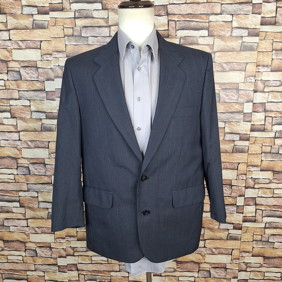 Traje Gianelli 2 Piezas Para Hombre 40S 36X26 Gris Oscuro Multicolor Rayas VL Lana Trevira Foto 2 de 4