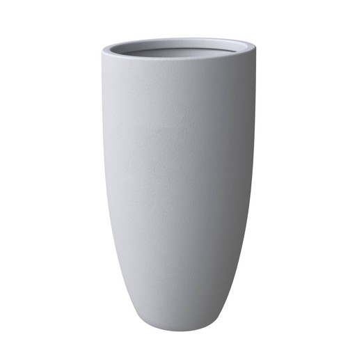 LeisureMod Crete Tapered Round Planter Pot in Fiberstone and Clay - Picture 6 of 8