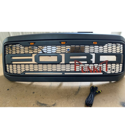 Front Grille For 2005-2007 Ford F250 F350 F450 Super Duty Raptor Grill W/Lights