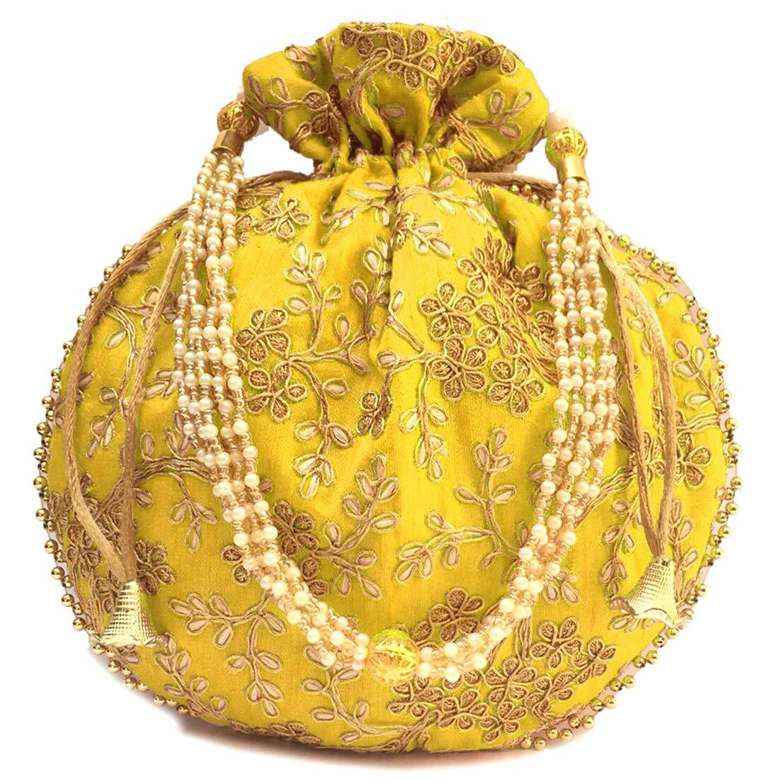 Radha Rani Designer Purse/Designer Handmade Golden Moti Purse / (Set of 2)  RK_709