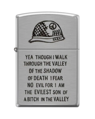 Zippo 0684, Military-Walk Through the Valley of Shadow of Death, Chrome Lighter